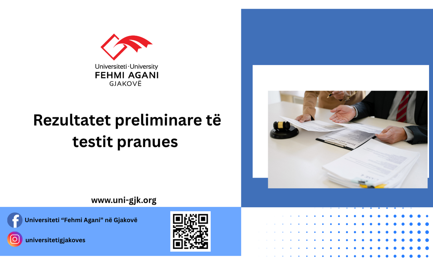 Rezultatet preliminare të provimit pranues Bachelor për vitin akademik 2025/2026